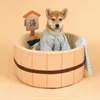 Katbedden meubels Japans stijl bed comfortabel bad zwembad voor honden afneembare puppy mandbassin veilig kitten nestkussen pluche slapende shiba 230309