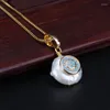 Choker Tiny CZ Paled Double Round Disc Disk Charm Natural Freshwater Pearl Bead Chic Gold Link Chain Pendant Halsband för kvinnor