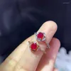 Cluster Anneaux Ruby Gemstone Anneau Pour Femmes Bijoux Gemme Naturelle Réel 925 Argent Plaqué Or Fête D'anniversaire Cadeau Pierre De Naissance