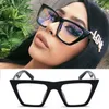 Sunglasses Fashion Women Cat Eye Ladies Brand Designe Black Clear Glasses Female 2023 Trend Retro Sun UV400