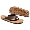 Slippers Brand Summer Men äkta läder flip flops tofflor strand utomhus flip flop sandaler platt ljus toffel chanclas hombre piel 230309