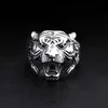 10pcs style rétro hip hop rock dominatrice tête de tigre bague bijoux garçon cadeau d'anniversaire