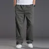 Men's Pants Mens casual Cargo Cotton pants men pocket loose Straight Pants Elastic Work Trousers Brand Fit Joggers Male Super Large Size 6XL 230309