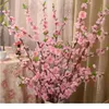 Artificiale Cherry Spring Plum Peach Blossom Branch Albero di fiori di seta per la decorazione della festa nuziale bianco rosso giallo rosa 5 colori