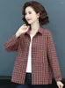 Women's Blouses 2023 Spring Women Plaid Cotton Shirts With Side Pockets Design Red Yellow Checked Pattern Turn Down Collar Long Sleeve Cozy