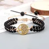 Strand Natural Stone Black Onyx Healing Beads Bracelets & Bangles For Men Tree Of Life Charm Women Yoga Prayer Jewelry Gifts