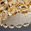 Ljuskronor modern LED Crystal Chandelier Luxury Gold Lustres runt Cristal Lamp för vardagsrum sovrum kreativt heminredning takljus