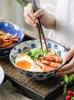 Bowls 1 PC Japanese Large Bowl Rice Soup Noodle Salad Ceramic Underglaze Exquisite Household Made In Japan