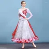 Stage Wear 2023 Modern Ballroom Dance Dress Women Sexy Colorful Diamond Big Swing Dresses Waltz Tango Competition Dancing DWY1387