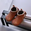 Flache Schuhe Bequeme Winter Baby Mädchen Freizeitstiefel Prinzessin Leder Kleinkind Baumwolle Kinder