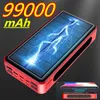 99000mAh Solar Power Bank Phone Caricabatterie rapido portatile con porte USB a luce LED Batteria esterna per iPhone 12Pro Xiaomi Huawei