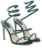 Sapatos de sandália strass perfeitos para mulheres Summer Margot Jewel Sandals Sapatos para mulheres celo Crystal snake heel Strappy High Stiletto Heals Lady Elegant Brand Pumps