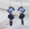 Stud Earrings European And American Retro Jewelry Fashion Lapis Lazuli Blue Geometric