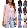 Vestes Femmes 2023 Automne Couleur Solid Cardigan Veste Lâche Blouse Casual Sexy Lady Manteau Trois-Quarts Manches Volants Top Blusas 22902