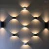 Lampes murales LED ronde applique luminaire 7W chaud 3000K haut et bas lampe pour salon chevet entrée aluminium