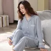 Kvinnors sömnkläder kvinnor 100% bomull Pijamas Set Sleepwear 2 PCS Pyjamas kostym Damer Hemkläder Högkvalitativ Dormir Pyjamas Mujer Fine Femme PJS 230309