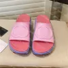 Ice Cream Color Designer Flatform Slippers Bottom Halent Men Femmes Femmes Luxury Sandale Mens Casual Shoe Indoor Slipper Flip Flops G Sl7061123
