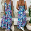 Casual Dresses 2023 Womens Boho Floral Maxi Dress Party Strappy Spaghetti Strap Summer Beach Holiday Sling Sundress Plus Size S-5XL