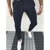 Men's Pants Plaid homme Pantalon Pantalon slim vêtements pour hommes Pantalon Pantalon crayon Pantalon homme Ropa Hombre Streetwear hommes Smart pantalons décontractés 230308