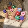 Kolczyki stadninowe Elegancki kolorowy kwiat - koreański taiyanghua Ear Girl's Heart Cute Sweet Clip