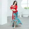 Stage Wear 2023 Summer Style Printed Belly Dance Performance Costume Water Gauze Sexy Bat Sleeve Group