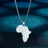 Hangende kettingen Qiamni roestvrij staal vintage Egyptisch farao -oog van horus mode oude Egypte sieraden Afrika kaart ketting