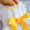 Dog Apparel Pet Clothes Flower Dress Hollow Out Bow Princess Thin Style Comfortable Dresses For Small Dogs Products