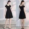 Casual Dresses Ladies Elegant Women Clothing Fashion Female Thin midja Summer A-Line V-Neck Solid Ovanför knäklänning Dropshipping Y2302