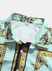 Survêtements pour hommes de luxe imprimé baroque à manches courtes avec cordon de serrage deux pièces tenues de plage hommes chemises et shorts hawaïens 230308