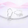 Charm 925 Silver Hoop Earrings For Women Luxury Pave Link U Shape Fashion Jewelry Gift For Female Girl L230309