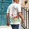 T-shirts pour hommes T-shirts Nature Vinyle Papier Peint Plantes Et Fleurs Graphique Vintage Activité Concours Eur Taille Haute Qualité