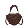 Shoulder Bags Heart Bag 2023 Trendyol Winter Korea Style Handbags for Women Lady Casual Solid Color Pu Leather Coin Purse 230309