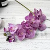 Fleurs décoratives Super grand Vintage orchidée papillon soie artificielle bleu mariage jardin chambre décor Flores Artificiales