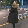 Parkas en duvet pour femmes manteau rembourré en coton femmes hiver longue veste épaissie col en fourrure grande taille coréen lâche manteau femmes
