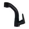 Bathroom Sink Faucets Basin Black Single Vessel Cold Tap Height Adjustable Pull-Out Wash Mixer Taps