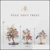 الأشياء الزخرفية التماثيل Hailao Crystal Natural Bonsai Money Tree Lucky Feng Shui لصالح Decor Decor Office Office 211101 Drop D Dh3er