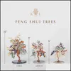 Objets décoratifs Figurines Hailao Cristal Naturel Bonsaï Argent Arbre Chanceux Feng Shui Pour Table Décor Bureau À Domicile 211101 Drop D Dh3Er