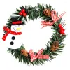 Juldekorationer -2pcs PVC Wreath Garland för Home Pine Snowman Santa Claus Door Decor Prydnader