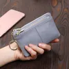 HBP Leather coin purse women's mini cowskin leather short double zipper key simple small wallet coin275Q