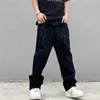 Męskie spodnie Hip Hop Alt Denim Spodnie Modna Modna Czarna Streetwear Hafted Low Rise Casualne dżinsy proste spodnie Y2K Męskie ubrania 230309