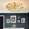 샹들리에 현대 LED 크리스탈 샹들리에 고급 골드 러스트 거실 침실을위한 둥근 크리스탈 램프 창조적 인 가정 장식 천장 조명