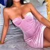 Vestidos casuais Sexy Winter Strapless Dress Tube Top Top Spaghetti Slit Slit Bodycon Bandagem Festa de Casamento Backless