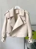 Женские куртки FTLZZ, весенне-осенняя модная куртка из искусственной мягкой кожи, женское свободное короткое пальто из искусственной кожи на одной пуговице, шикарная верхняя одежда в стиле локомотив 230309