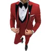 Costumes pour hommes Costume pour hommes Casual Business Formal Prom Slim Fit Double Breasted Tuxedos 3 pièces pour le marié de mariage (Blazer Pants Vest)