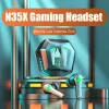 N35 Hoofdtelefoon Oortelefoons N35 Gaming Headset Wireless Bluetooth Dual Mode Muziek LED Display Zero Latency Touch Ear buoeds met Micheadphones