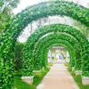 Flores decorativas Simulação Vides verdes deixa grande uva artificial para festas de casamento festival de natal decoração de jardim de parede 24pcs/lote