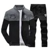 Mens Tracksuits Homens Poliéster Moletom Sporting Fleece Ginásios Primavera Jaqueta Calças Casual Terno Sportswear Fitness 230309