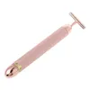 24K Beauty Bar Facelift Stick Jade Facial Masr Roller Vibration Tool Skin Care Mas Sticks Pink Color Barra de Belleza 24k Rodillo de Estiramiento Facial Jade Masr