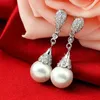 Charm Romantic Jewelry 925 Silver Needle Waterdrop Natural Pearl CZ Crystal d Earrings For Women Promise Wedding Gift Pendientes L230309