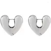 Boucles d'oreilles à la mode Sterling Silver Tone Love Lustre Stéréo Forme Doux Simple Mode Polyvalent Bijoux Accessoires